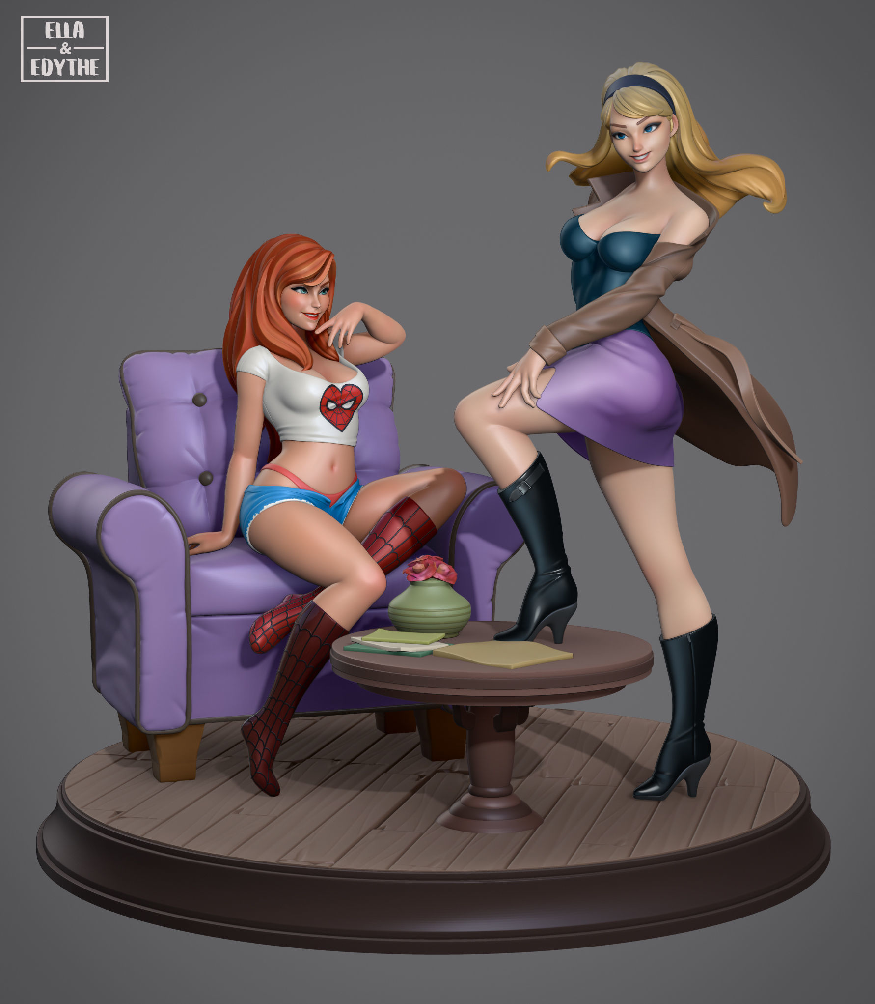 Mary Jane and Gwen Stacy - Spiderman 3D print model_1