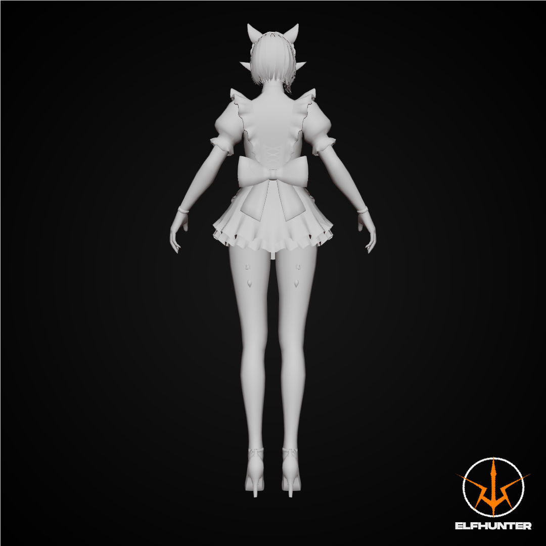 EXCLUSIVE ELF HUNTER EDITION RIGGED CHARACTER ELF WAITER Low-poly 3D model_8