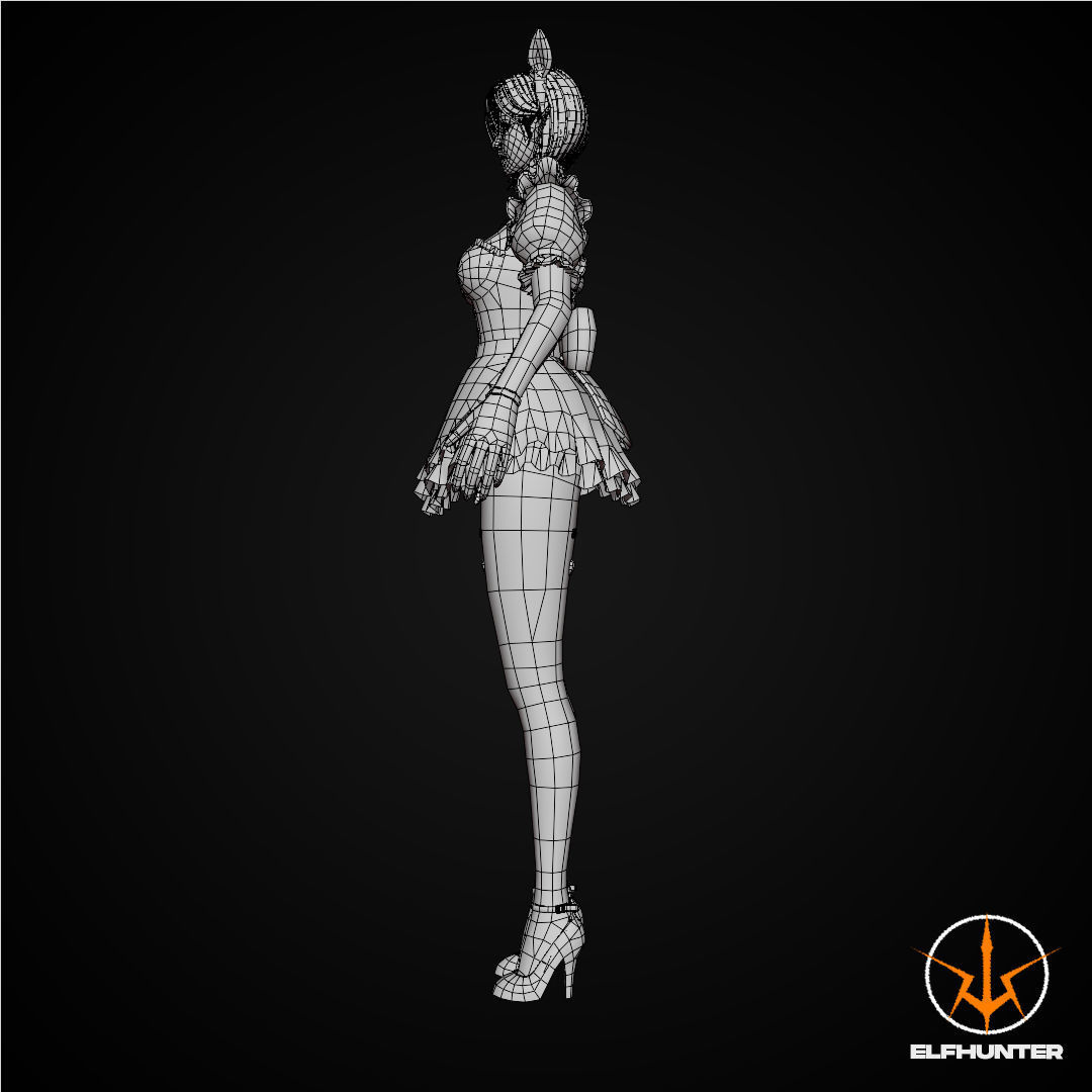 EXCLUSIVE ELF HUNTER EDITION RIGGED CHARACTER ELF WAITER Low-poly 3D model_13