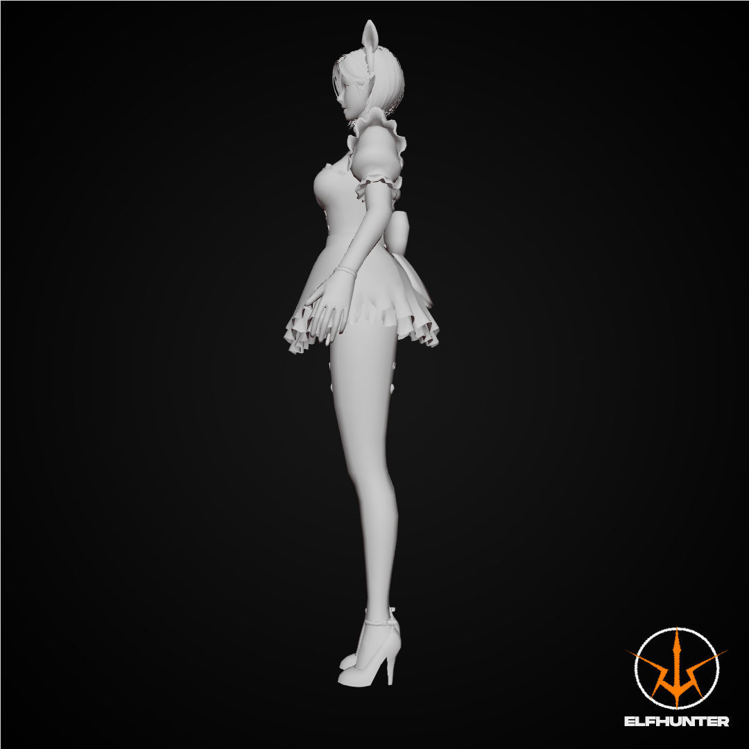 EXCLUSIVE ELF HUNTER EDITION RIGGED CHARACTER ELF WAITER Low-poly 3D model_9