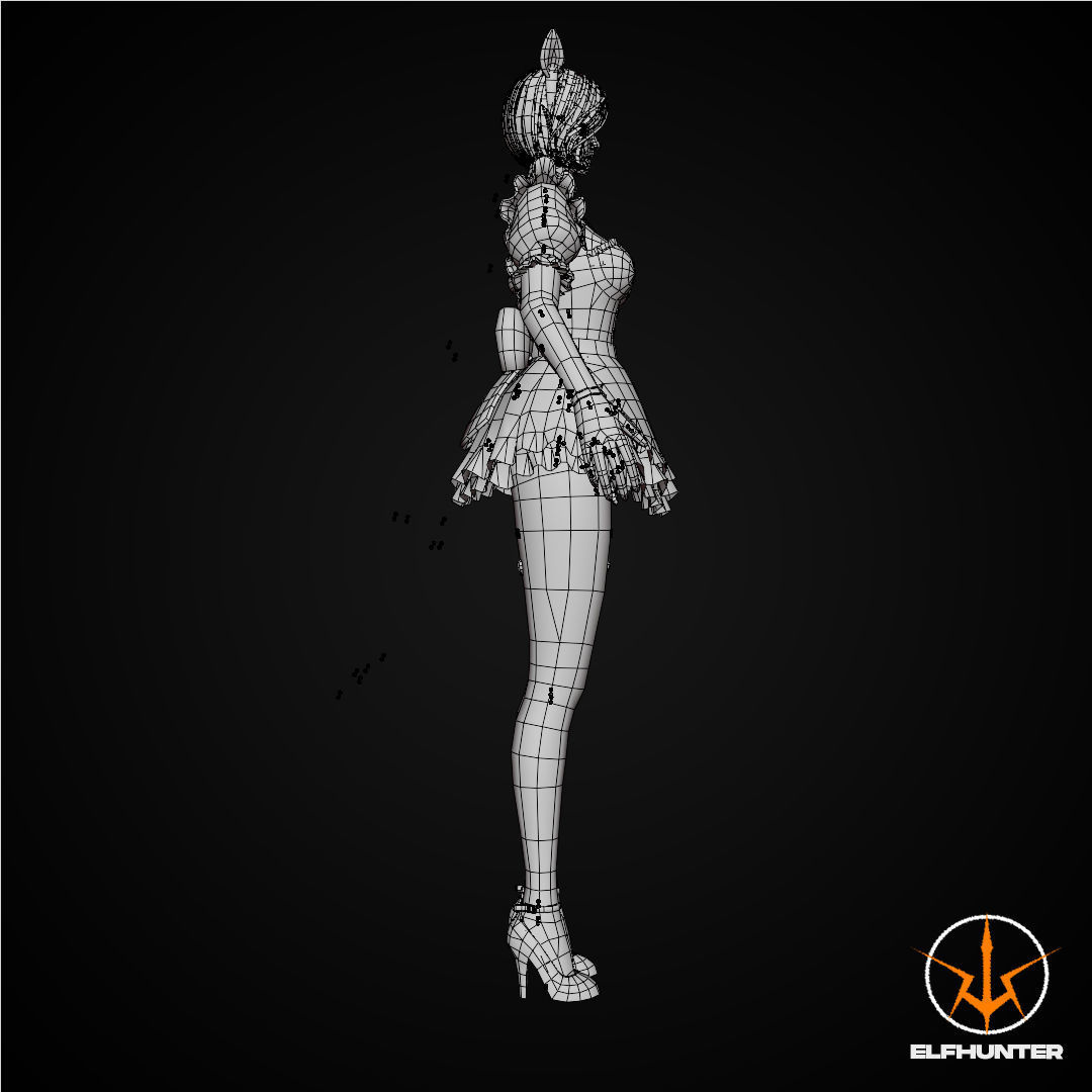 EXCLUSIVE ELF HUNTER EDITION RIGGED CHARACTER ELF WAITER Low-poly 3D model_15