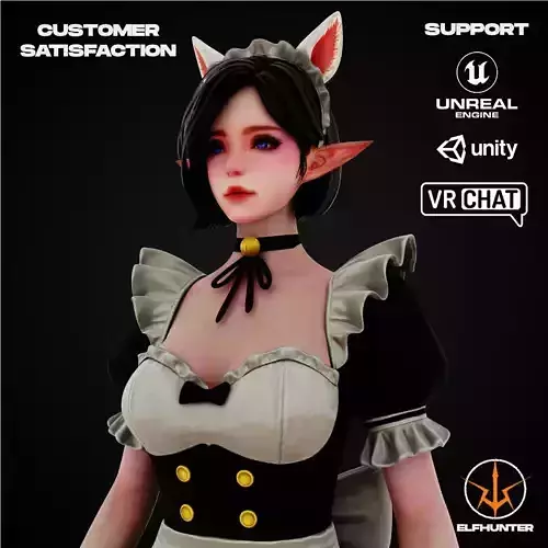 EXCLUSIVE ELF HUNTER EDITION RIGGED CHARACTER ELF WAITER Low-poly 3D model