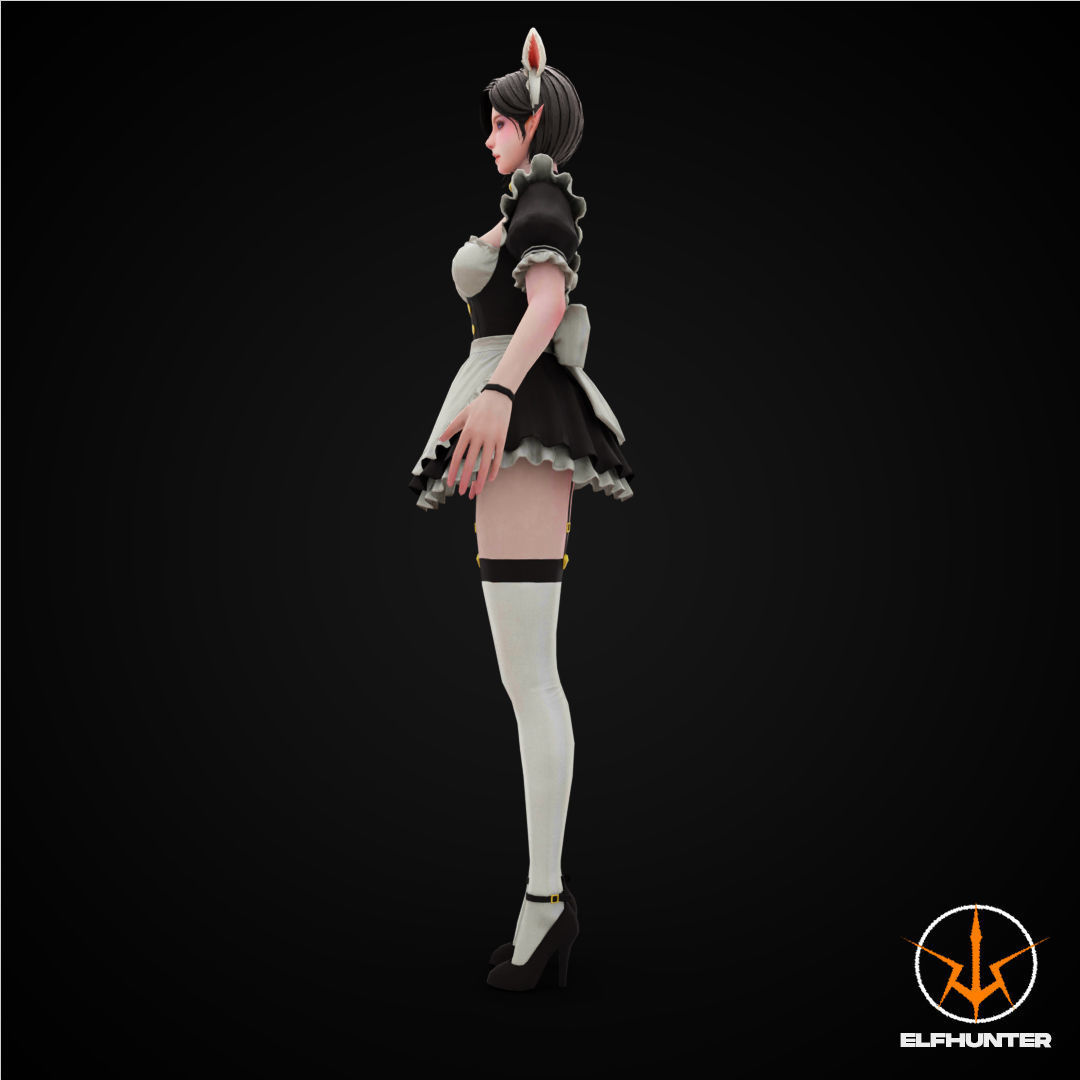 EXCLUSIVE ELF HUNTER EDITION RIGGED CHARACTER ELF WAITER Low-poly 3D model_5