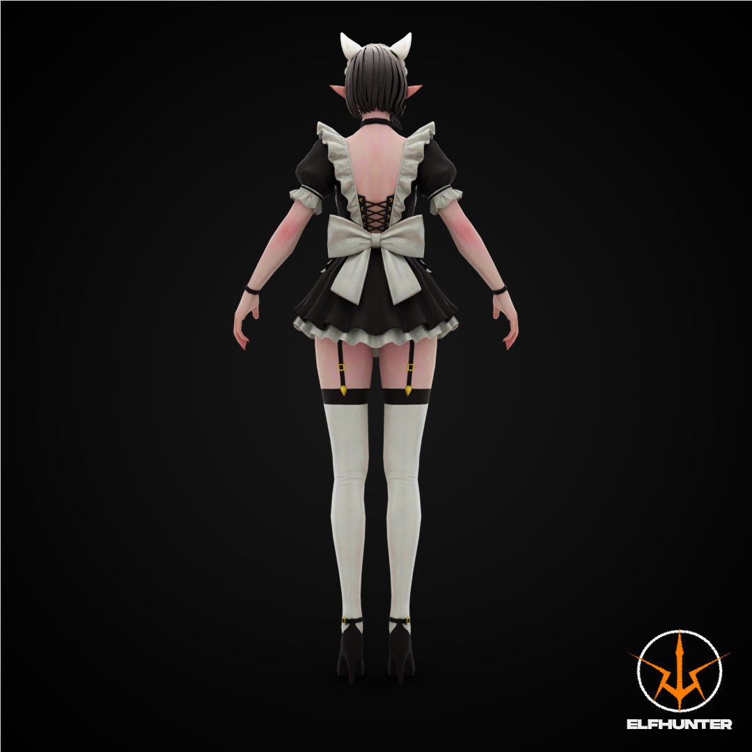 EXCLUSIVE ELF HUNTER EDITION RIGGED CHARACTER ELF WAITER Low-poly 3D model_4