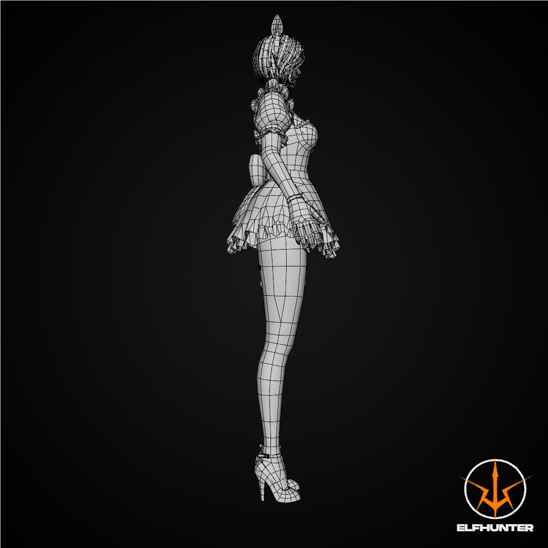 EXCLUSIVE ELF HUNTER EDITION RIGGED CHARACTER ELF WAITER Low-poly 3D model_11