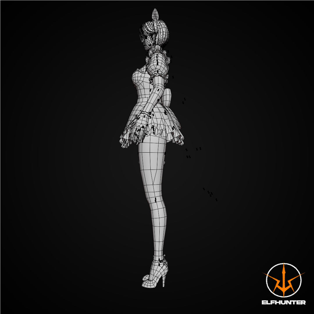 EXCLUSIVE ELF HUNTER EDITION RIGGED CHARACTER ELF WAITER Low-poly 3D model_17