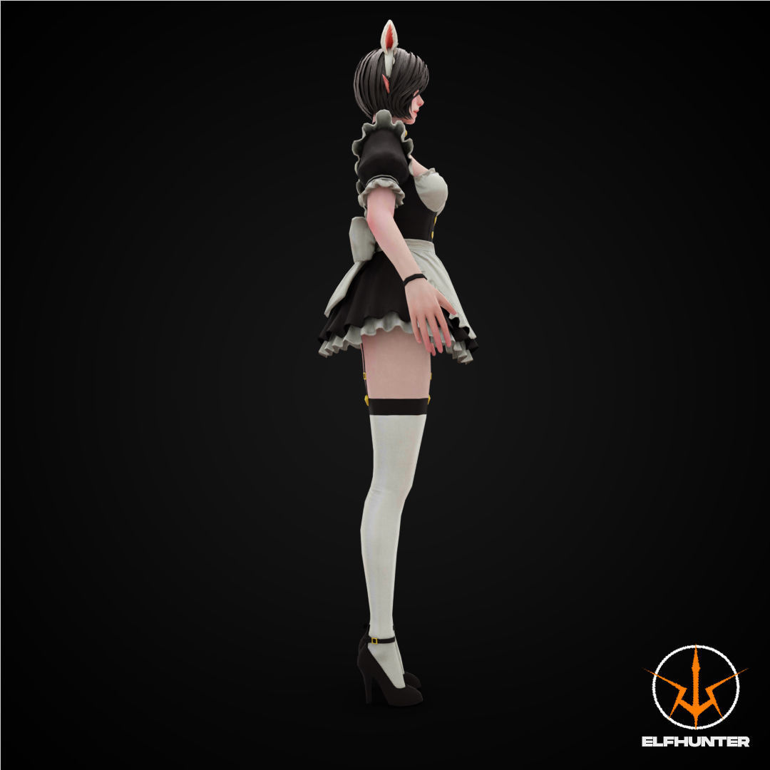EXCLUSIVE ELF HUNTER EDITION RIGGED CHARACTER ELF WAITER Low-poly 3D model_3
