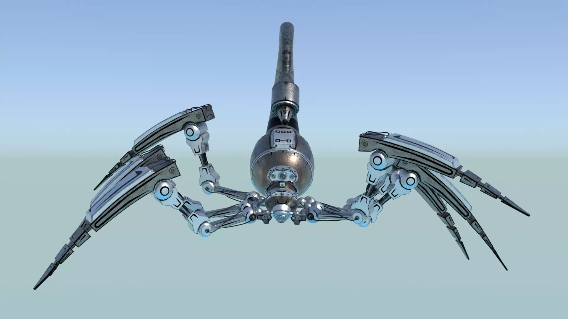Mecha Spider Scorpion Low-poly 3D model_1