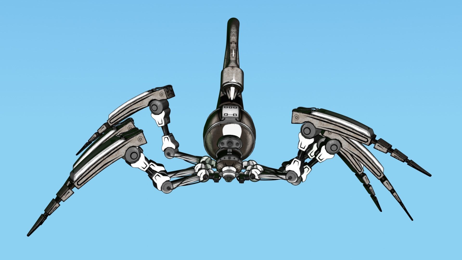 Mecha Spider Scorpion Low-poly 3D model_4