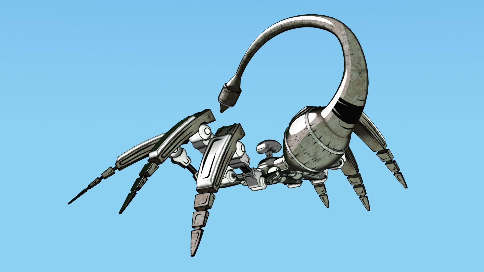 Mecha Spider Scorpion Low-poly 3D model_6