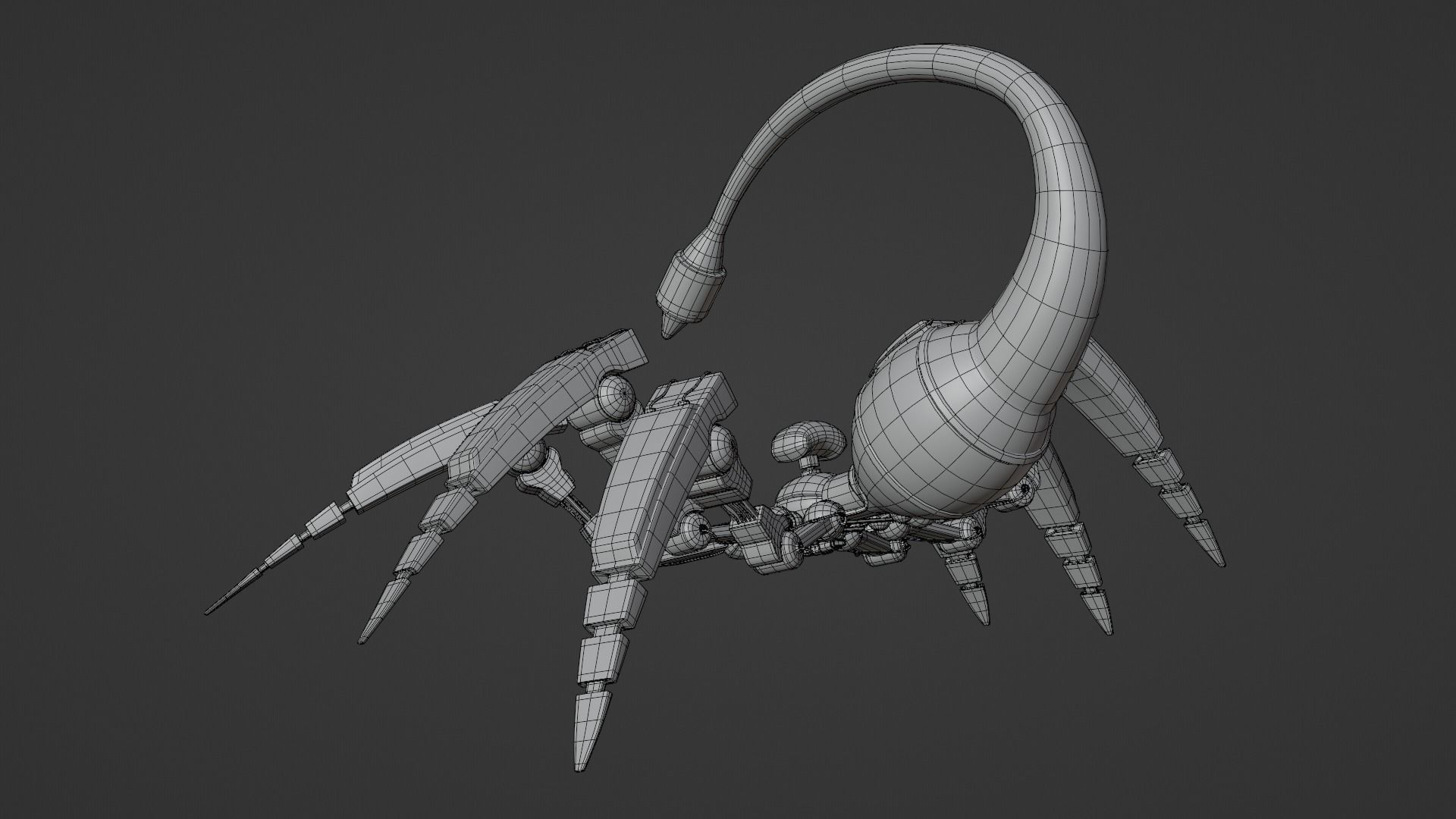 Mecha Spider Scorpion Low-poly 3D model_10