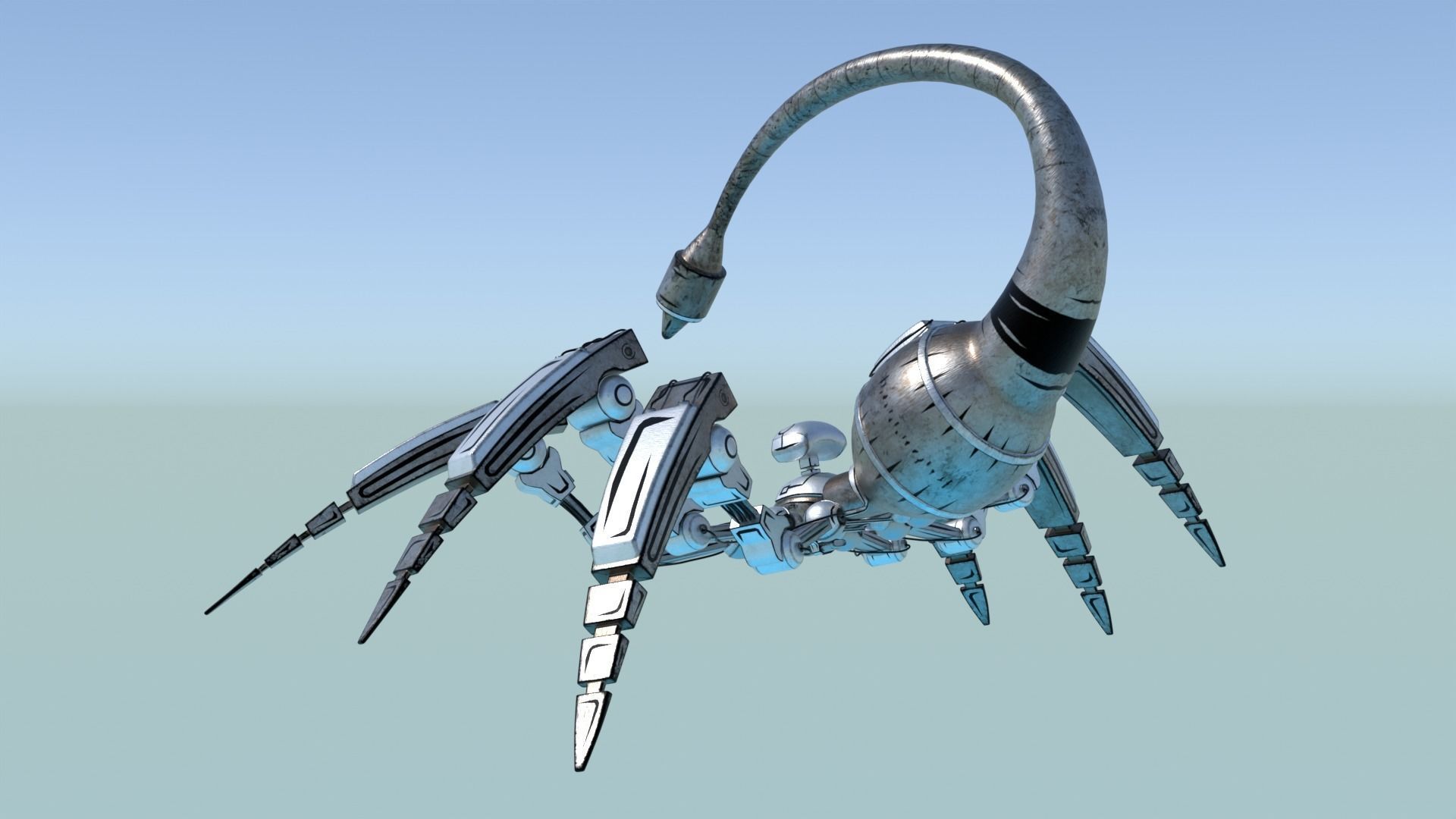 Mecha Spider Scorpion Low-poly 3D model_3