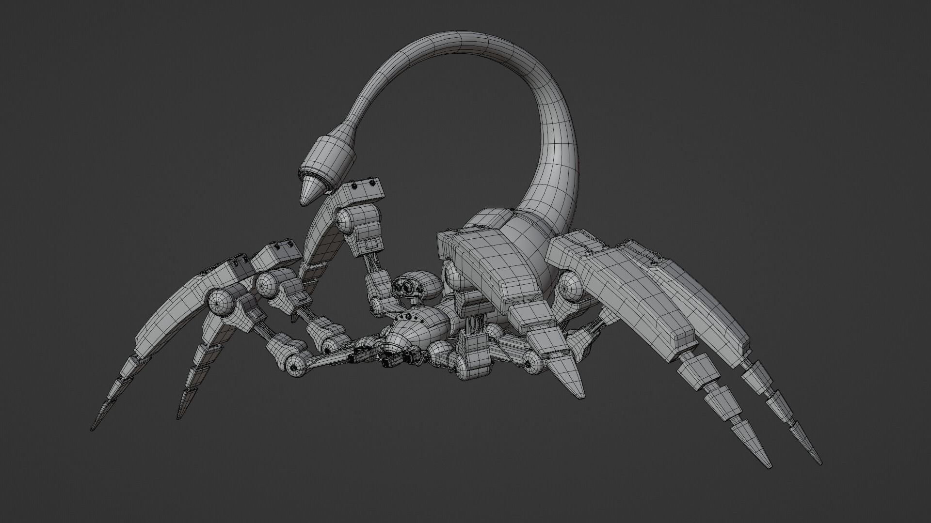 Mecha Spider Scorpion Low-poly 3D model_9