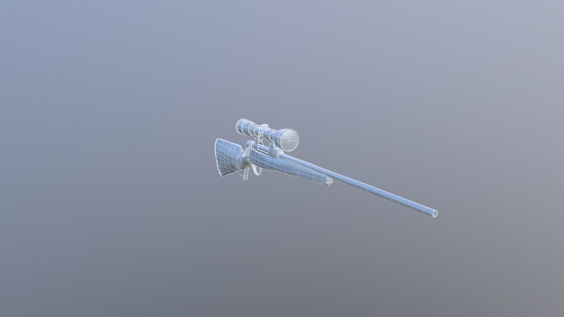 Hunting Sniper Rifle GR-LowPoly Low-poly 3D model_8