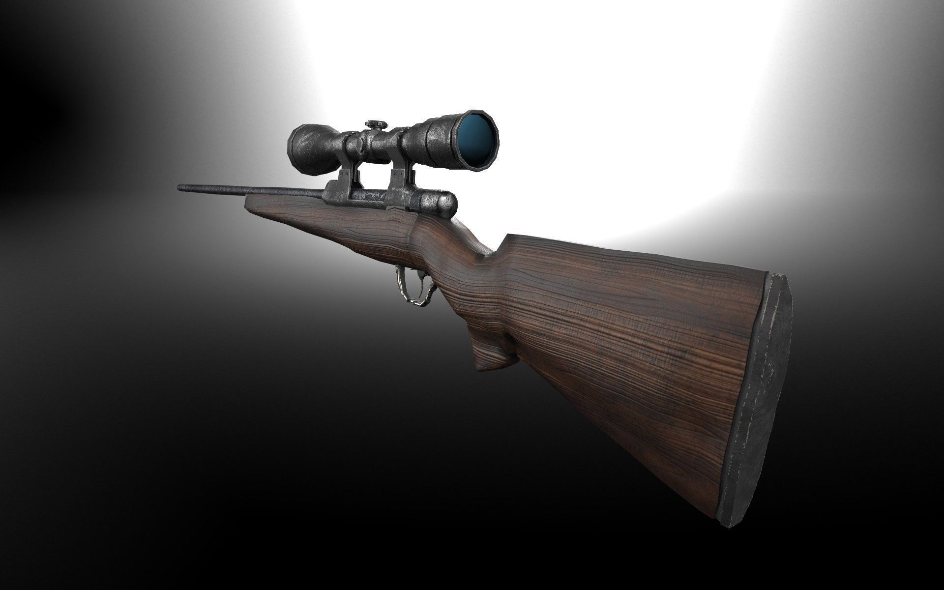 Hunting Sniper Rifle GR-LowPoly Low-poly 3D model_3