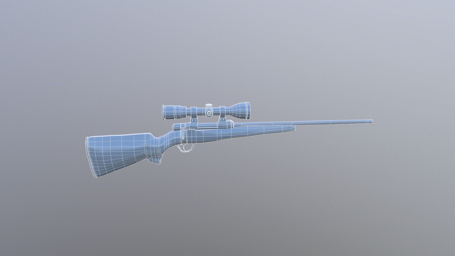 Hunting Sniper Rifle GR-LowPoly Low-poly 3D model_7