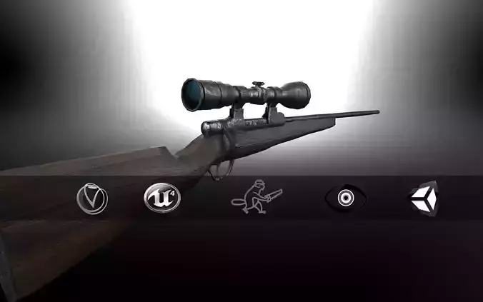 Hunting Sniper Rifle GR-LowPoly