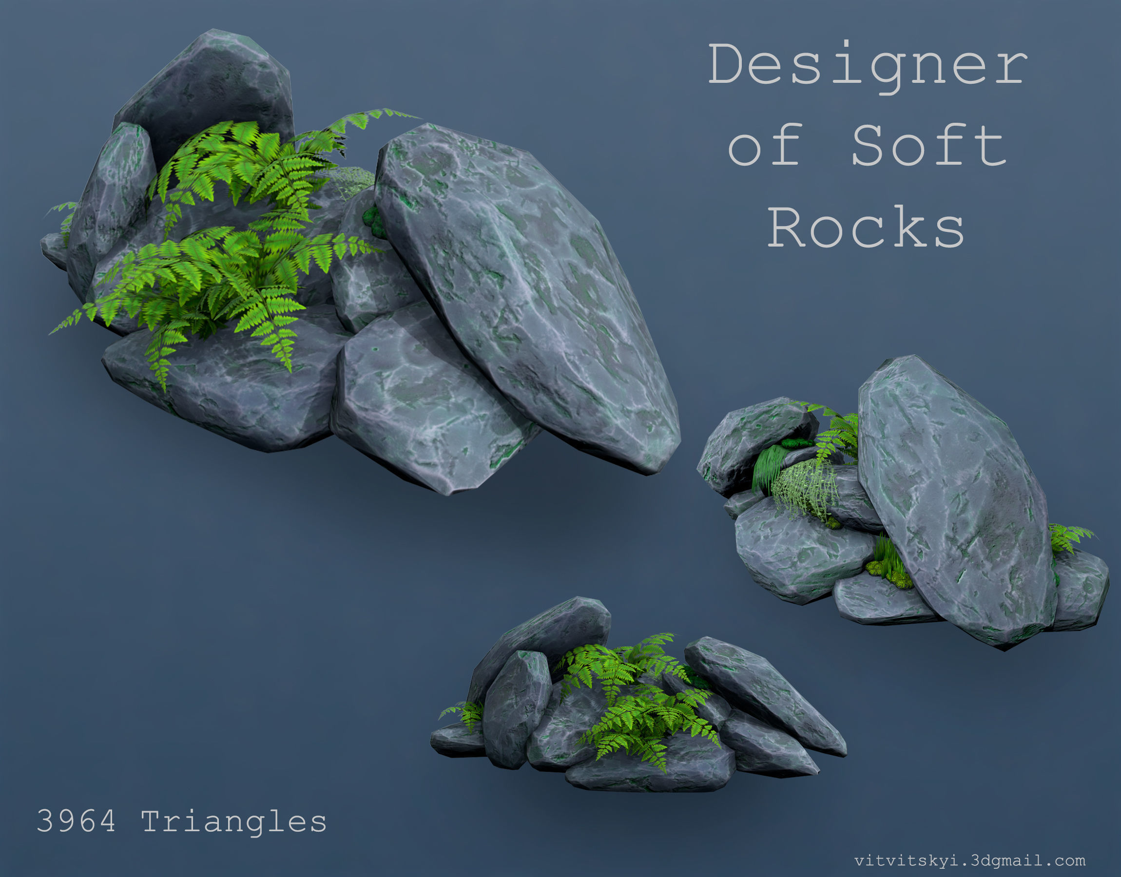 Designer of Soft Rocks Low-poly 3D model_4