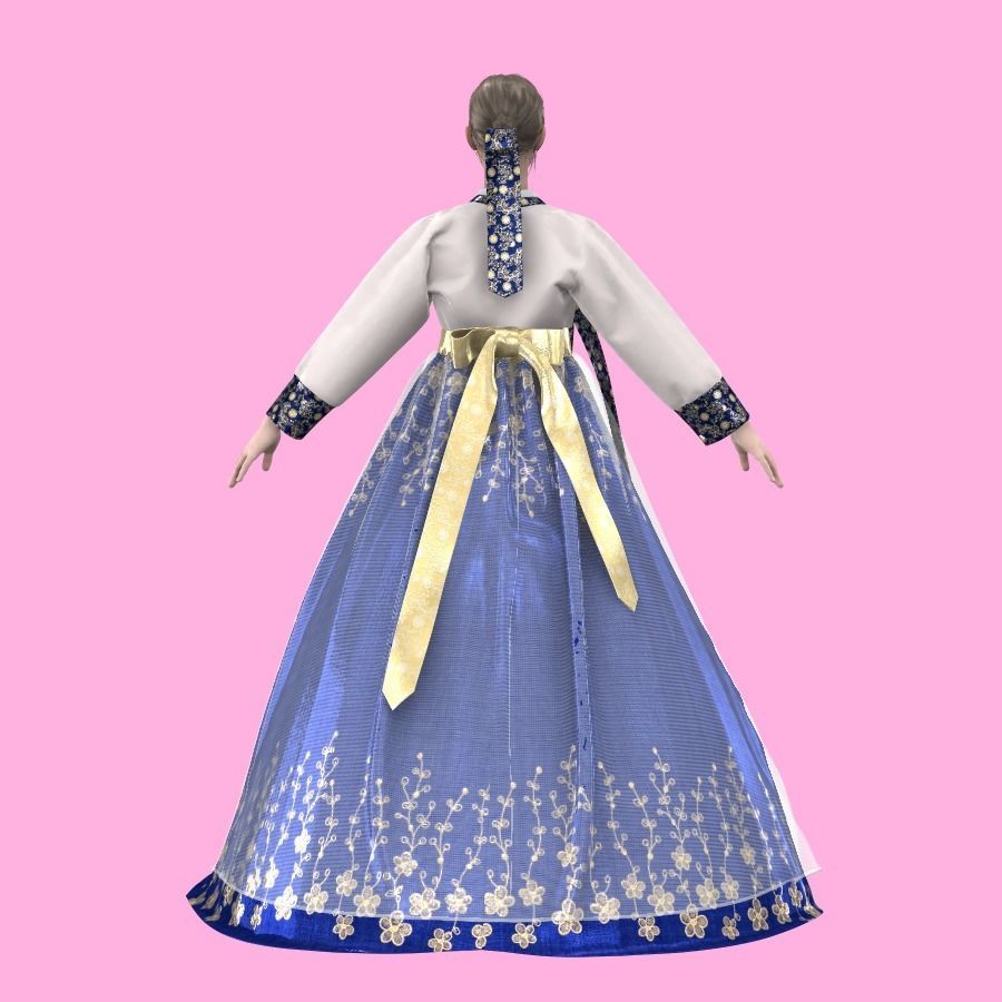 Hanbok for woman - Marvelous designer  3D model_1