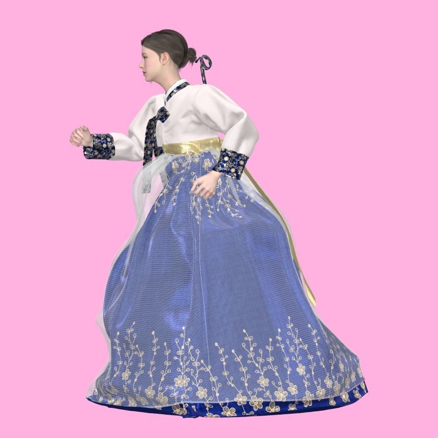 Hanbok for woman - Marvelous designer  3D model_5