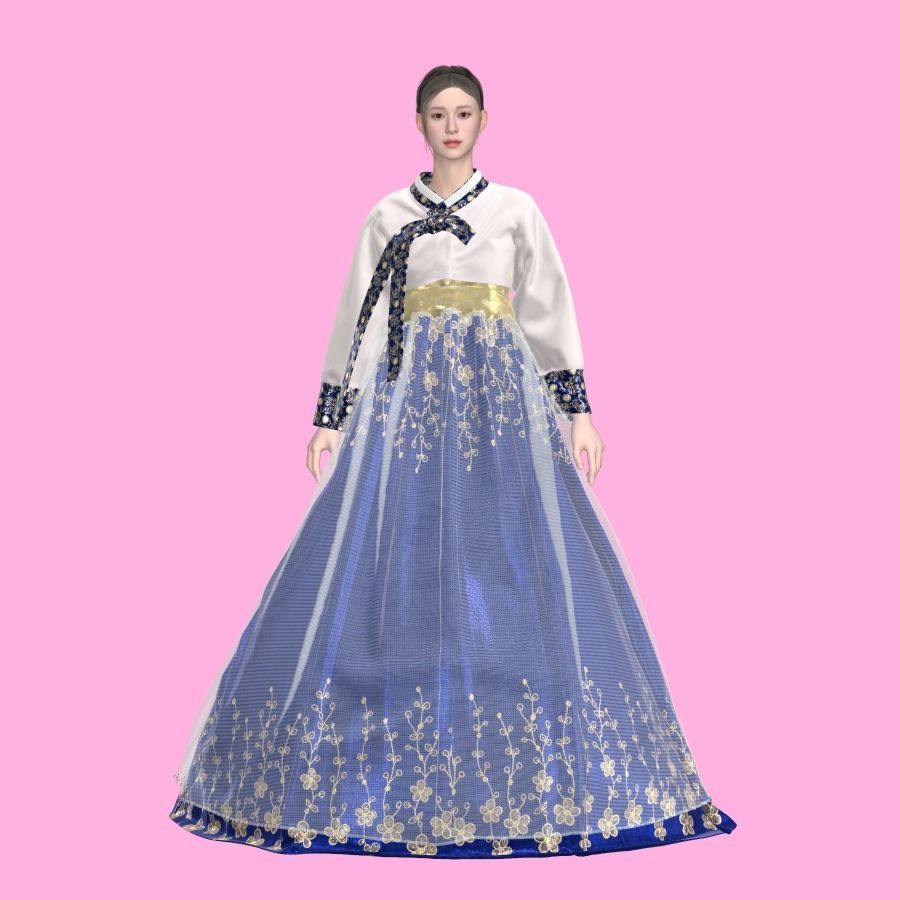 Hanbok for woman - Marvelous designer  3D model_2