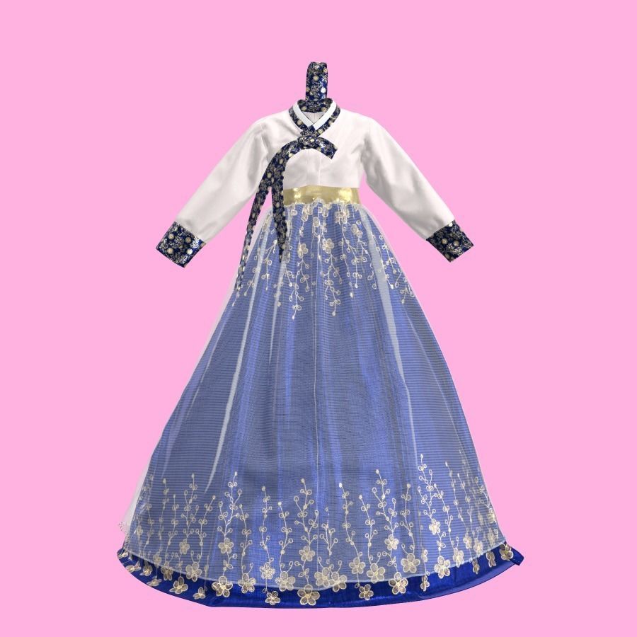 Hanbok for woman - Marvelous designer  3D model_7