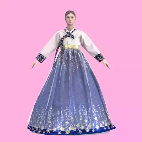 Hanbok for woman - Marvelous designer  3D model