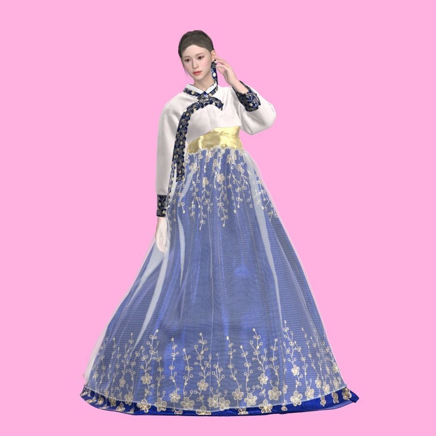 Hanbok for woman - Marvelous designer  3D model_3
