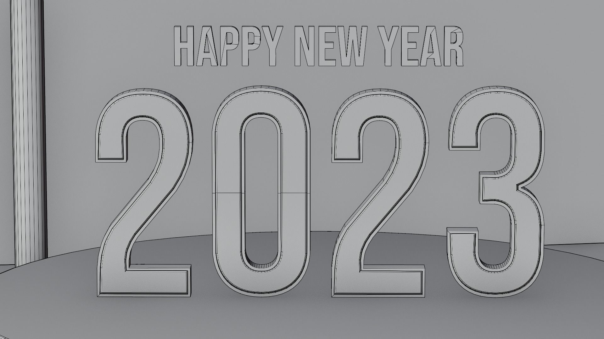 New Year Product Advertising Display Podium Low-poly 3D model_6