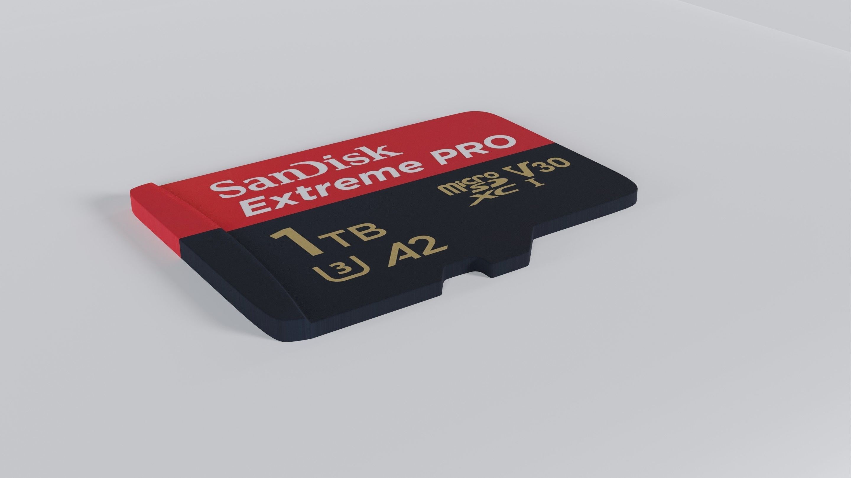 SanDisk Extreme PRO - Micro SD card 1TB Low-poly 3D model_1