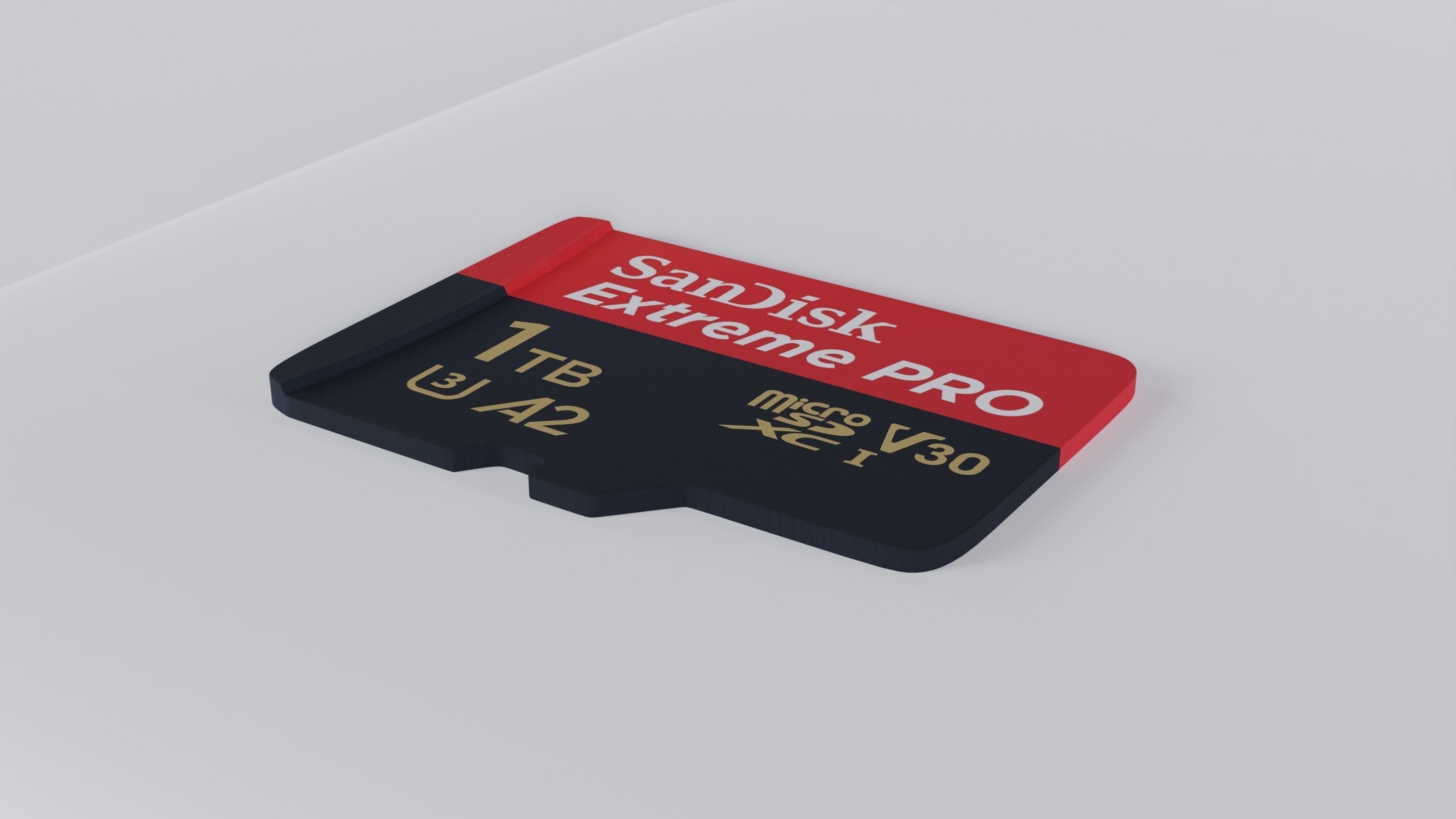 SanDisk Extreme PRO - Micro SD card 1TB Low-poly 3D model_3