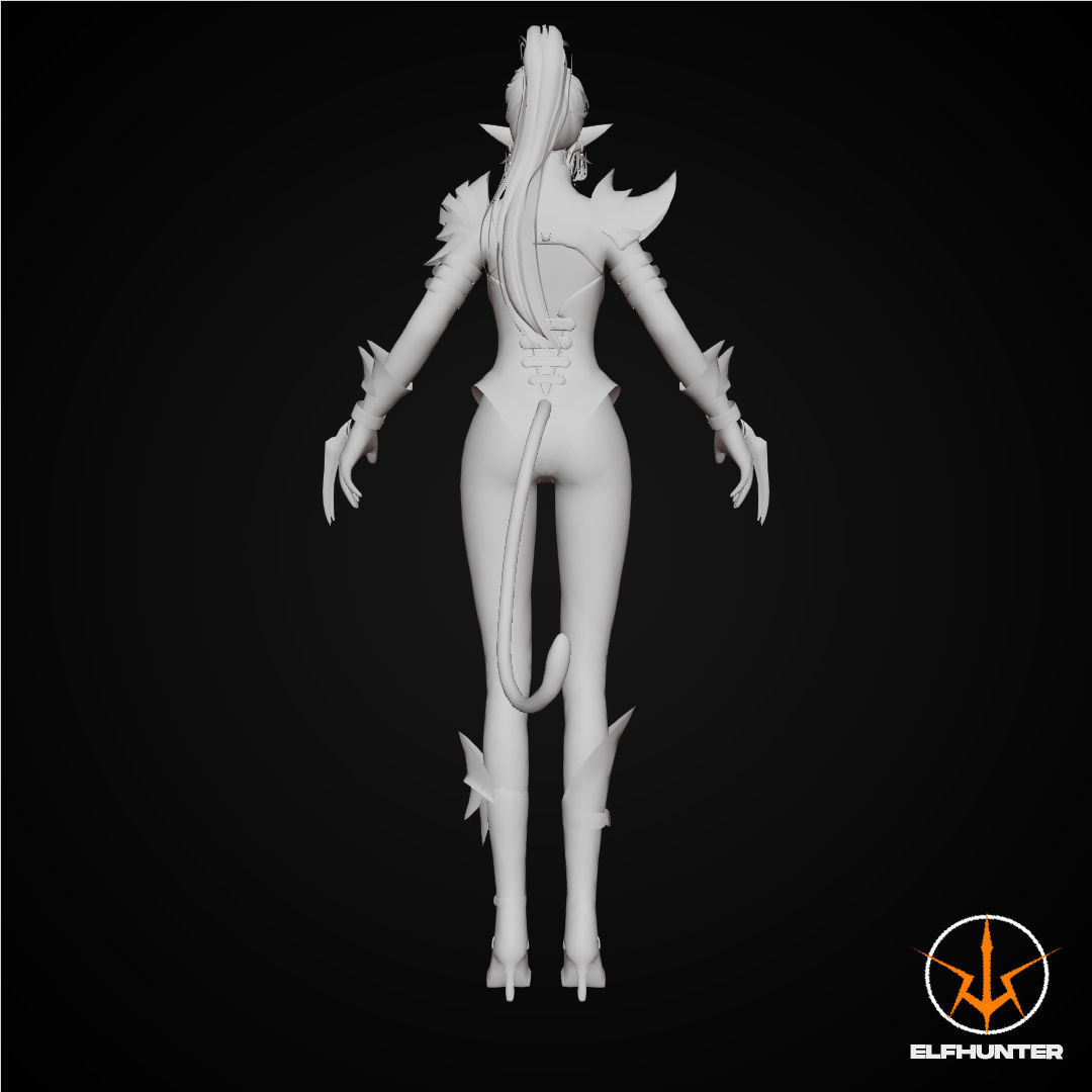 EXCLUSIVE EDITION RIGGED CHARACTER ELF MASKED Low-poly 3D model_8