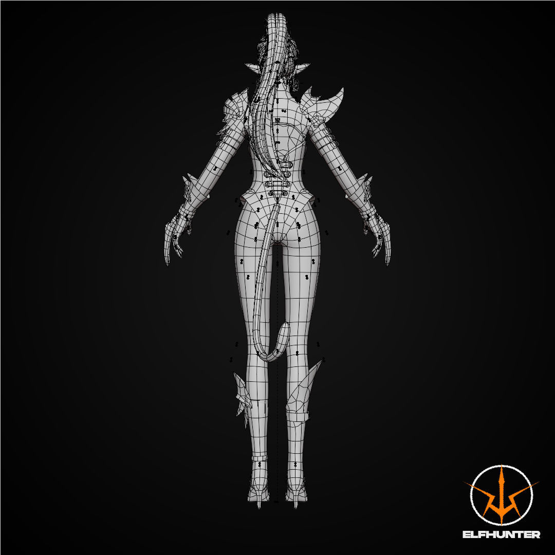EXCLUSIVE EDITION RIGGED CHARACTER ELF MASKED Low-poly 3D model_16