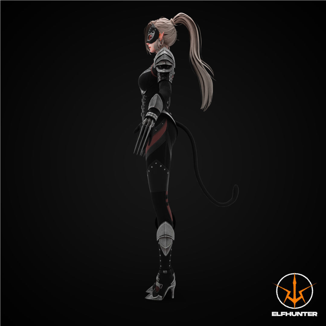 EXCLUSIVE EDITION RIGGED CHARACTER ELF MASKED Low-poly 3D model_5
