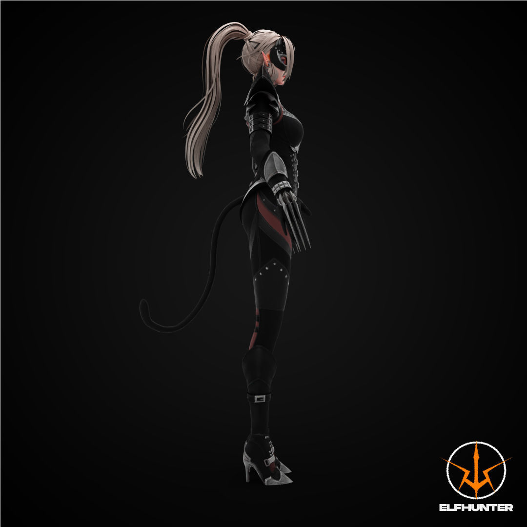 EXCLUSIVE EDITION RIGGED CHARACTER ELF MASKED Low-poly 3D model_3