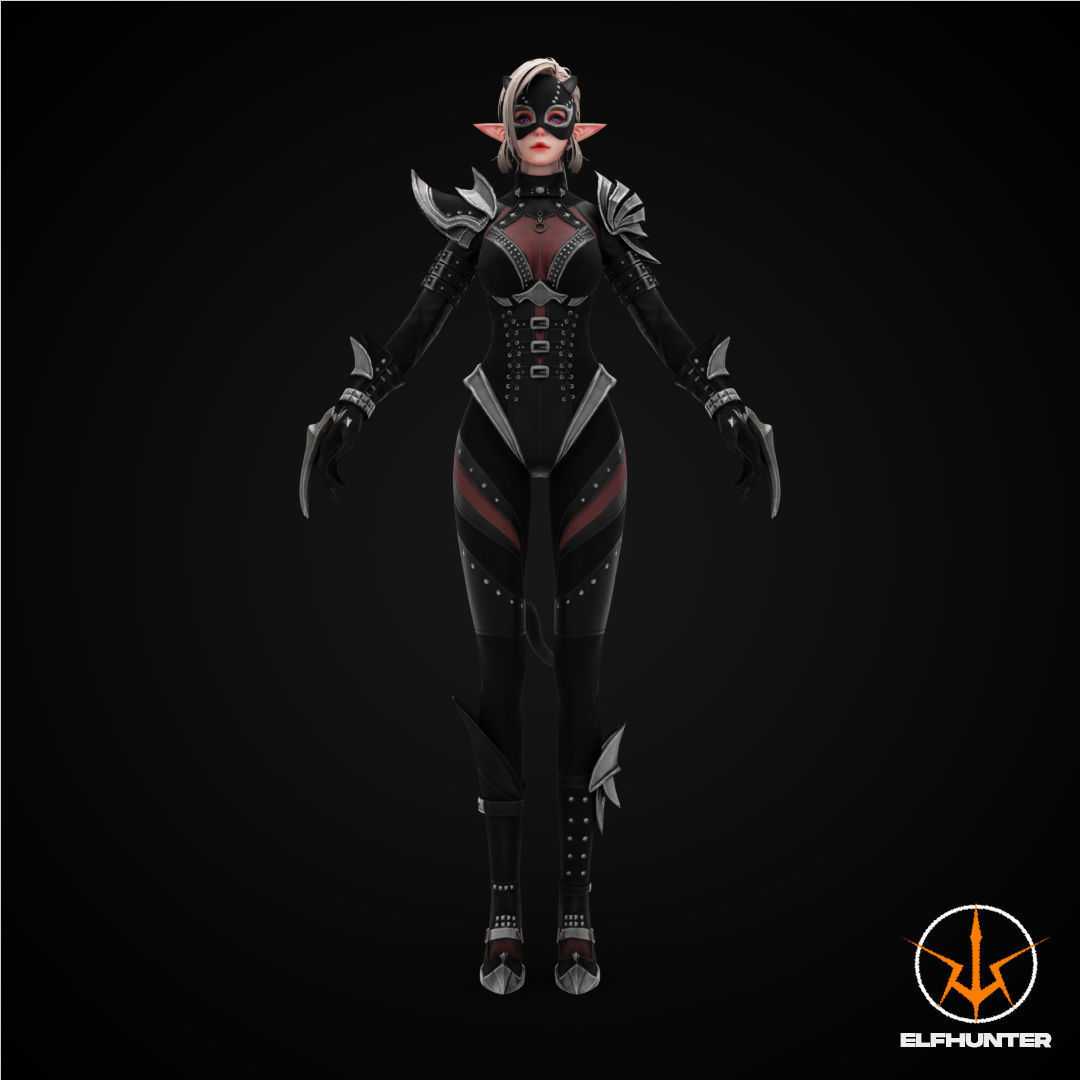 EXCLUSIVE EDITION RIGGED CHARACTER ELF MASKED Low-poly 3D model_2