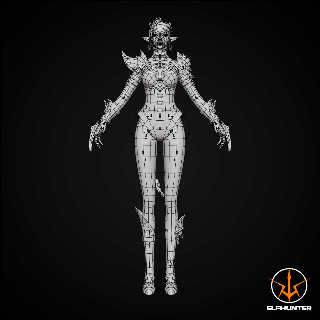 EXCLUSIVE EDITION RIGGED CHARACTER ELF MASKED Low-poly 3D model_14