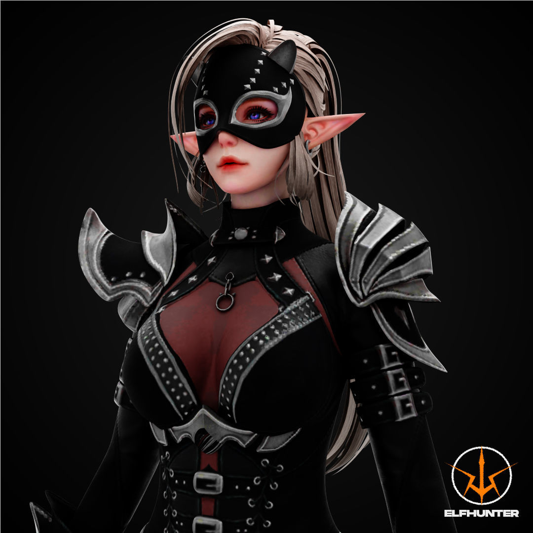 EXCLUSIVE EDITION RIGGED CHARACTER ELF MASKED Low-poly 3D model_1