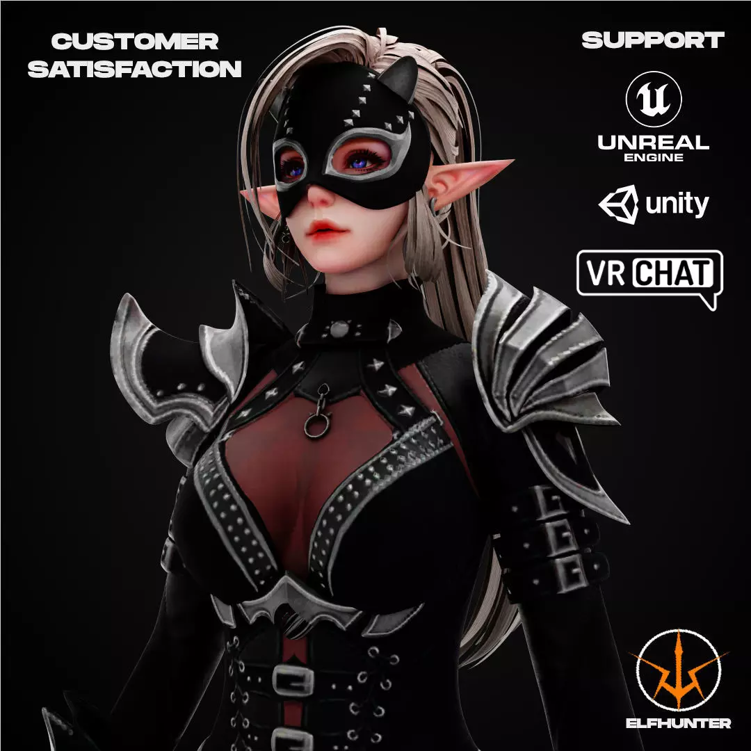EXCLUSIVE EDITION RIGGED CHARACTER ELF MASKED Low-poly 3D model_0