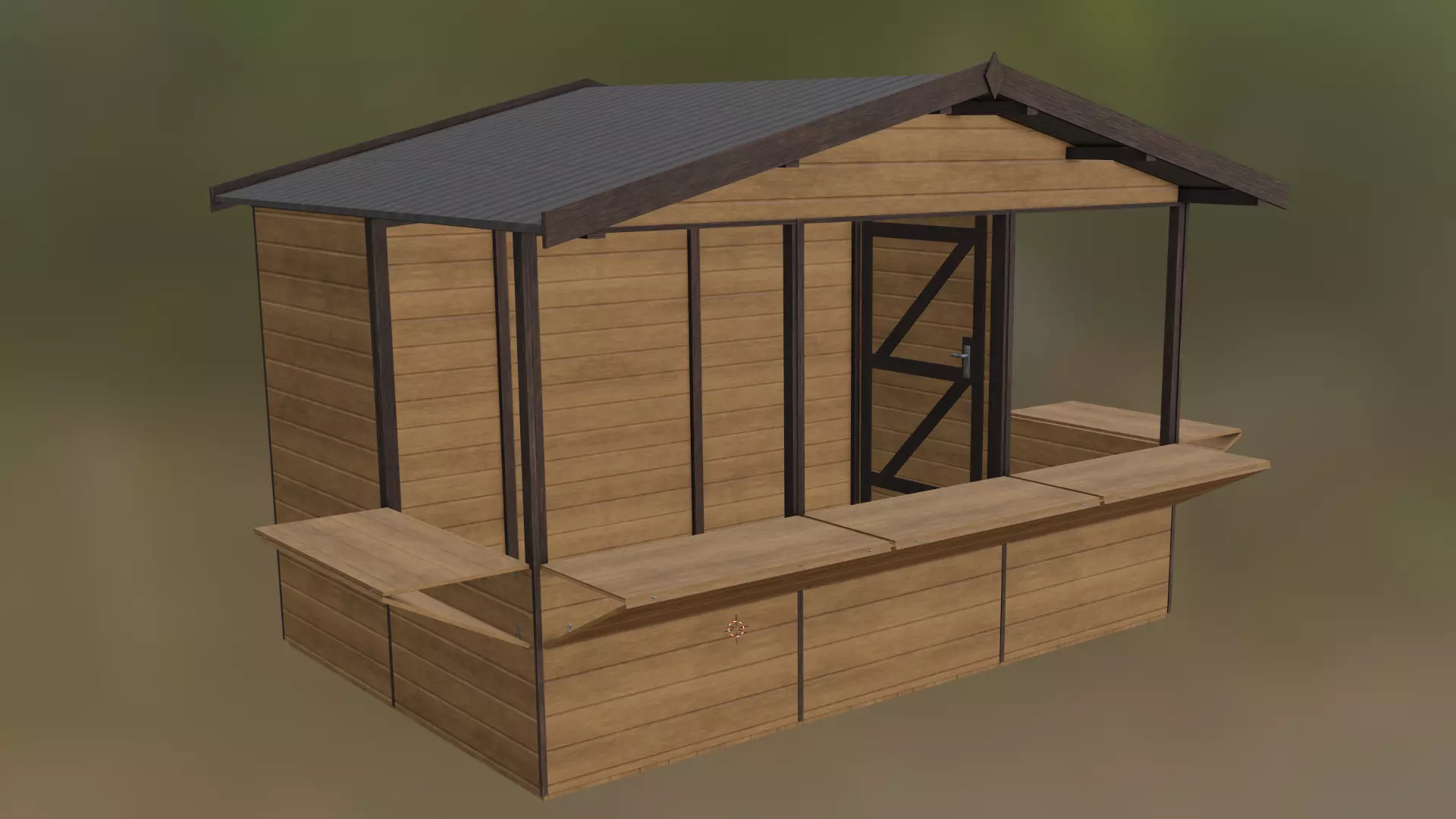 christmas market house Low-poly 3D model_0