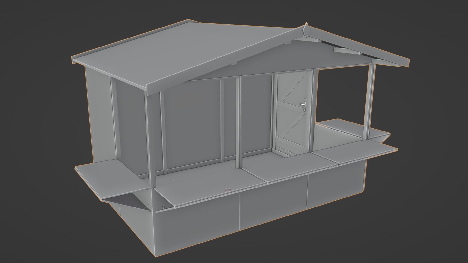 christmas market house Low-poly 3D model_5