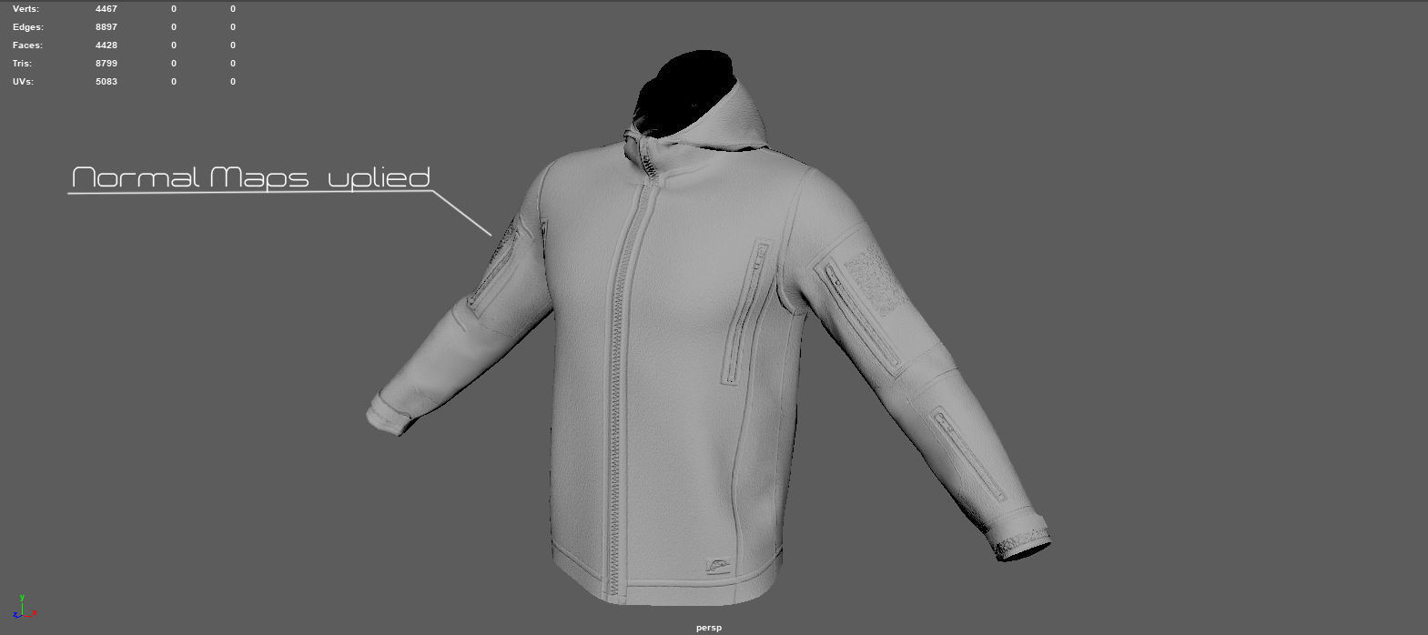 PATRIOT  JACKET Low-poly 3D model_8