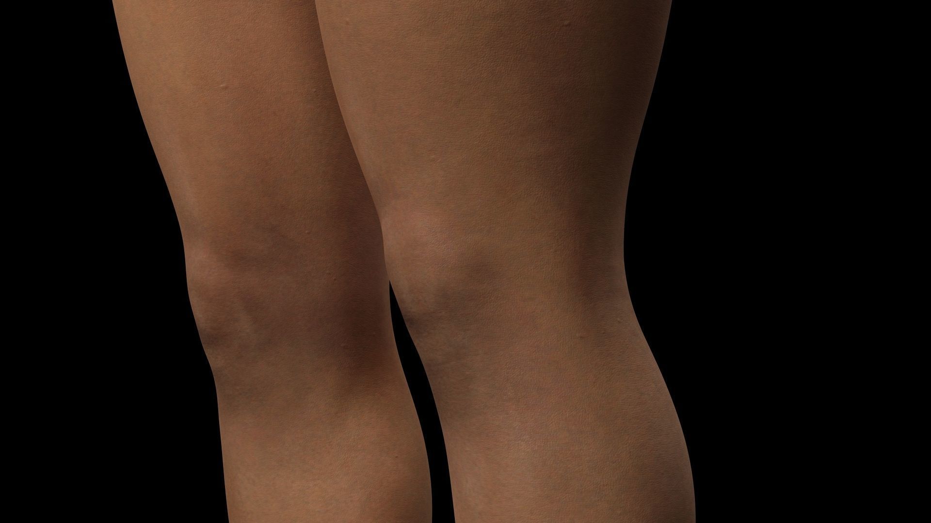 Curvy Brown Girl Naked and clothed Low-poly 3D model_15