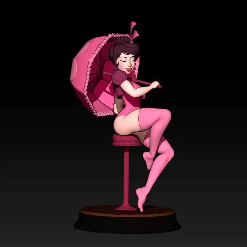 PIN-UP PINK UMBRELLA 3D print model