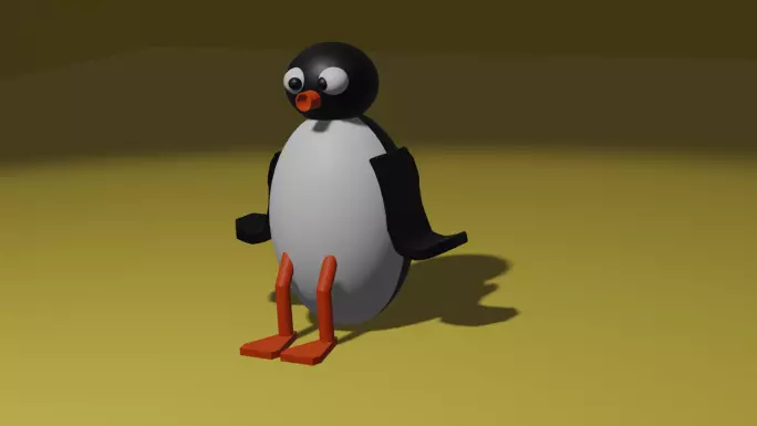 Pingu cartoon penguin 3D print model_0