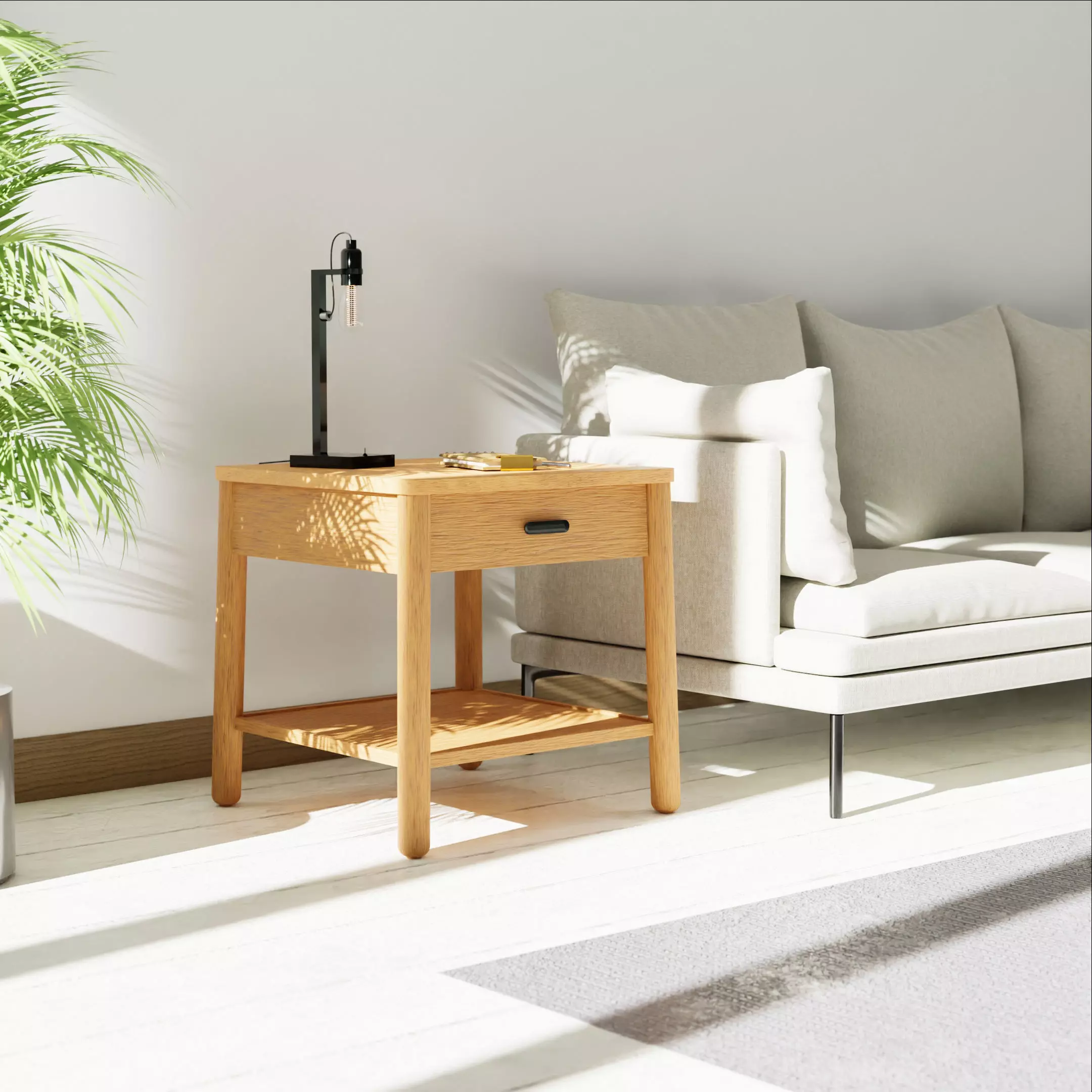 Oak Side Table - NoisyCube Free 3D model