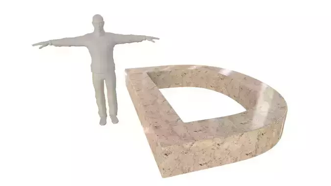 Modern Bench D Type 3D Model AR VR PBR