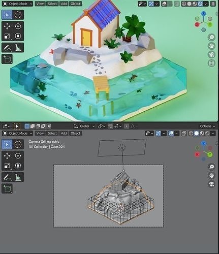 Home in a beach Free 3D print model