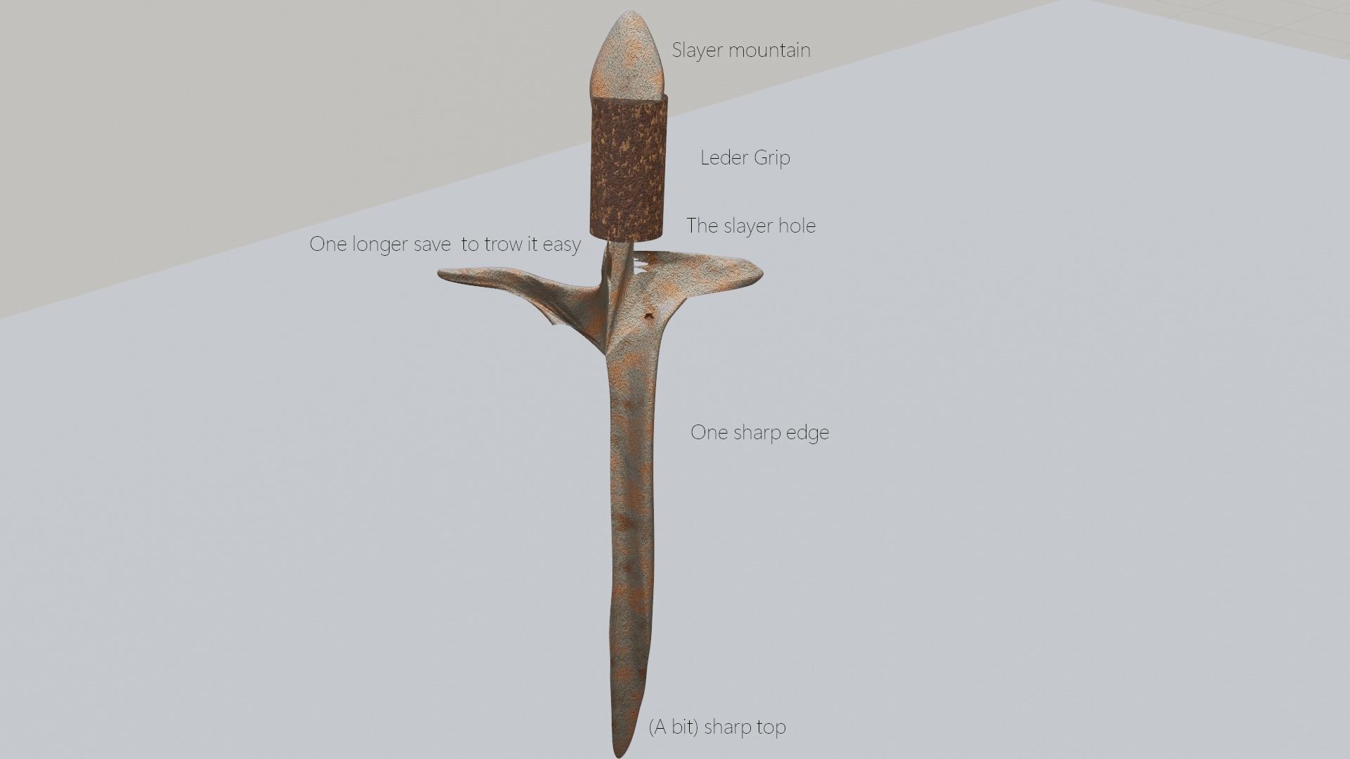 Northern Europe one edge slayer sword Low-poly 3D model_2