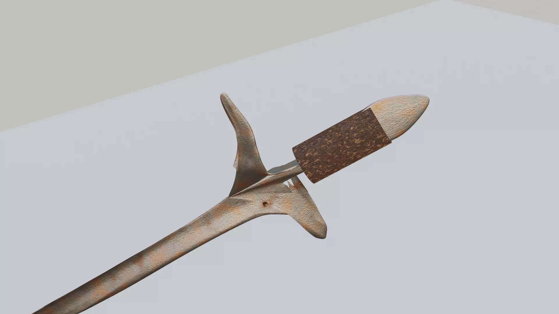 Northern Europe one edge slayer sword Low-poly 3D model_0